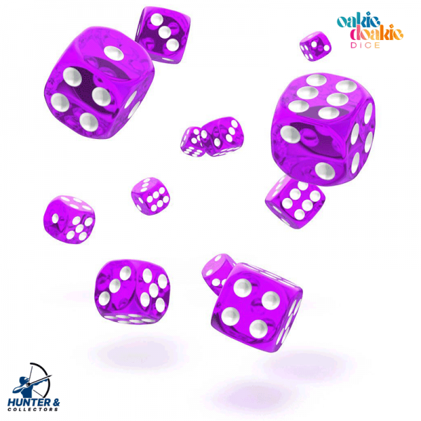 Oakie Doakie Dice W6 Würfel 12 mm Translucent - Lila 36 Stück